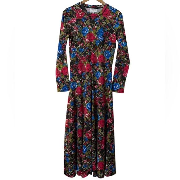 OLIVIA by Livro Phoebe Midi Dress Red Blue Floral Sz. Small NWOT - Picture 4 of 7